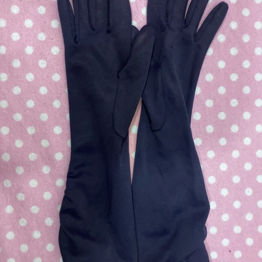 Vintage Ruched Gloves navy blue